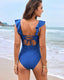 SLIM® Ruffle Backless Belted Swimsuit