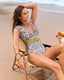 SLIM® Ruffle Backless Belted Swimsuit