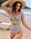 SLIM® Ruffle Backless Belted Swimsuit
