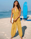 SLIM® Plunge Halter Pleated Jumpsuit