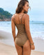 SLIM® Beaded Cutout Shiny Swimsuit Set