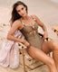 SLIM® Beaded Cutout Shiny Swimsuit Set