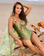 SLIM® Beaded Cutout Shiny Swimsuit Set