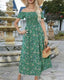 SLIM® Boho Floral Off-Shoulder Maxi Dress