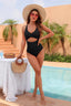Corset-tie one-piece swimsuit with tummy-control ruching, high-waisted design, adjustable lacing, and built-in shapewear