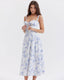 SLIM® Floral Print Corset Midi Dress