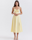 SLIM® Floral Corset A-Line Midi Dress