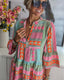 SLIM® Geometric Bell Sleeve Dress