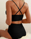 SLIM® High Waisted Textured 2 Piece Bikini Set