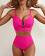 SLIM® High Waisted Textured 2 Piece Bikini Set