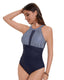 SLIM® Mesh High Neck Tummy Control Swimsuit