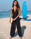 SLIM® Plunge Halter Pleated Jumpsuit