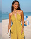 SLIM® Plunge Halter Pleated Jumpsuit