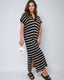 SLIM® Ribbed Knit Collared Midi Dress