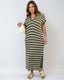 SLIM® Ribbed Knit Collared Midi Dress
