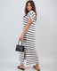 SLIM® Ribbed Knit Collared Midi Dress