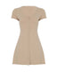 SLIM® Ribbed Knit V-Neck Button Dress