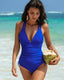 SLIM® Ruched Back-Ring One-Piece Swimsuit