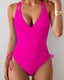 SLIM® Ruched Back-Ring One-Piece Swimsuit