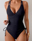 SLIM® Ruched Back-Ring One-Piece Swimsuit