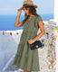 SLIM® Ruffle Sleeve V-Neck Tiered Midi Dress