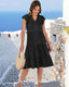 SLIM® Ruffle Sleeve V-Neck Tiered Midi Dress