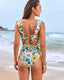SLIM® Ruffle Backless Belted Swimsuit