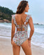 SLIM® Ruffle Backless Belted Swimsuit