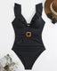 SLIM® Ruffle Backless Belted Swimsuit