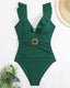 SLIM® Ruffle Backless Belted Swimsuit