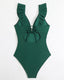 SLIM® Ruffle Backless Belted Swimsuit