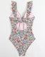 SLIM® Ruffle Backless Belted Swimsuit