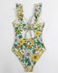 SLIM® Ruffle Backless Belted Swimsuit