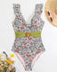 SLIM® Ruffle Backless Belted Swimsuit