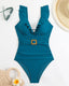 SLIM® Ruffle Backless Belted Swimsuit