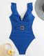 SLIM® Ruffle Backless Belted Swimsuit