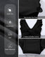 V-neck skirted one-piece swimsuit with ruffle accents, midriff cutout, soft cup bra, and flowy bottom with built-in briefs