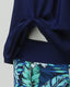 Blouson two-piece swimsuit with weighted tie-side top, high-waist boyshorts, tummy control waistband, and removable bust pads