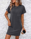 SLIM® Striped Ribbed Mini T-Shirt Dress