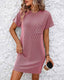 SLIM® Striped Ribbed Mini T-Shirt Dress