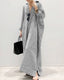 SLIM® Striped Cotton Long Sleeve Maxi Shirt Dress