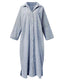 SLIM® Striped Cotton Long Sleeve Maxi Shirt Dress