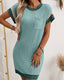 SLIM® Textured Short Sleeve Midi Dress