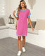 SLIM® Textured Short Sleeve Midi Dress