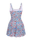 Tummy control swim dress with UPF 50+, skirted bottom, built-in shorts, and power mesh lining for UV protection and shaping