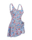 Tummy control swim dress with UPF 50+, skirted bottom, built-in shorts, and power mesh lining for UV protection and shaping