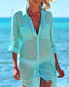 Relaxed fit beach cover-up with V-neckline, flowy silhouette, and side slits for stylish swim layering