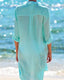 Relaxed fit beach cover-up with V-neckline, flowy silhouette, and side slits for stylish swim layering