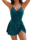 Tummy control one-piece swimsuit with built-in skirt, long torso fit, and quick-drying lightweight fabric for summer swim and vacation wear