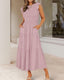 SLIM® Smocked Flutter Sleeve Tiered Midi Dress